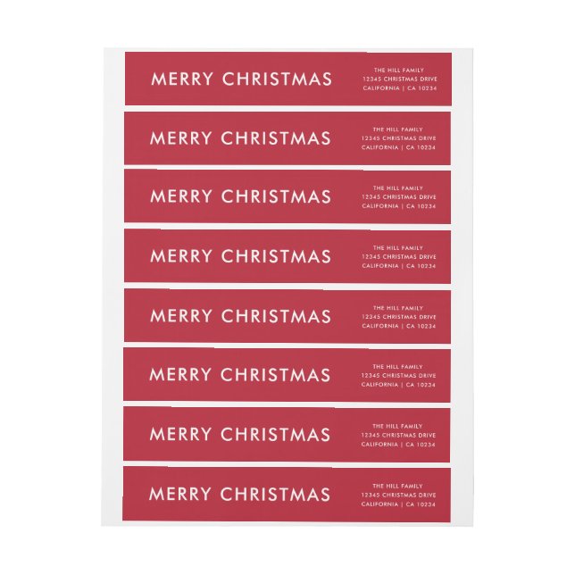 Christmas Wrap Around Address Labels (Sheet)