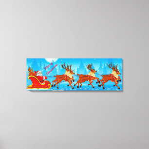 Christmas wrapped canvas/Santa Claus and Sleigh Canvas Print
