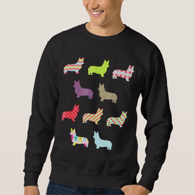Christmas Wrapped Corgi Welsh Corgi Sweatshirt (Front)