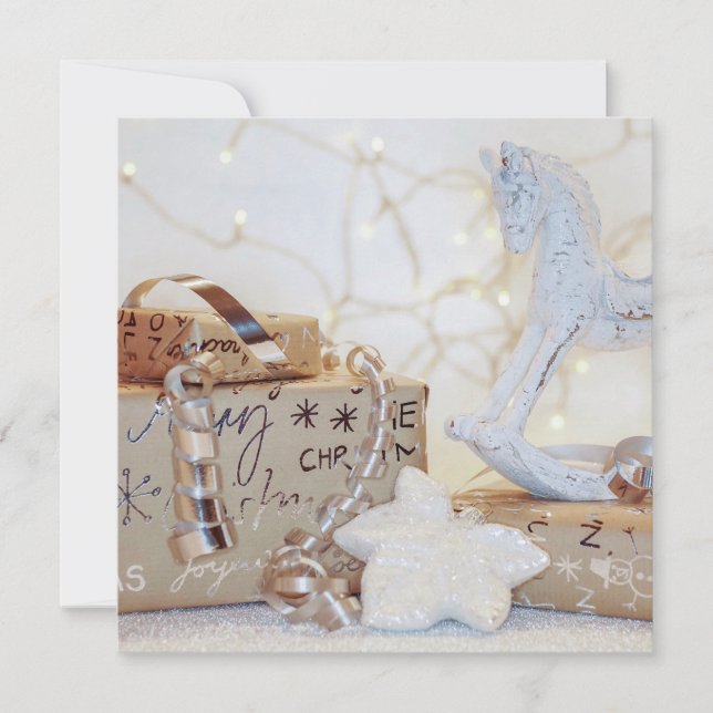 Christmas Wrapped Parcels Card (Front)