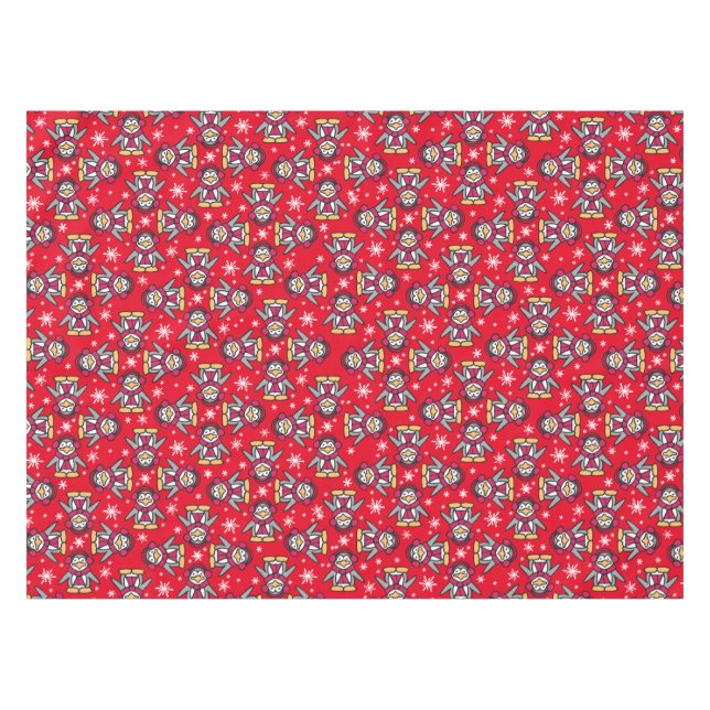 Christmas wrapped up penguins table cloth (Front (Horizontal))