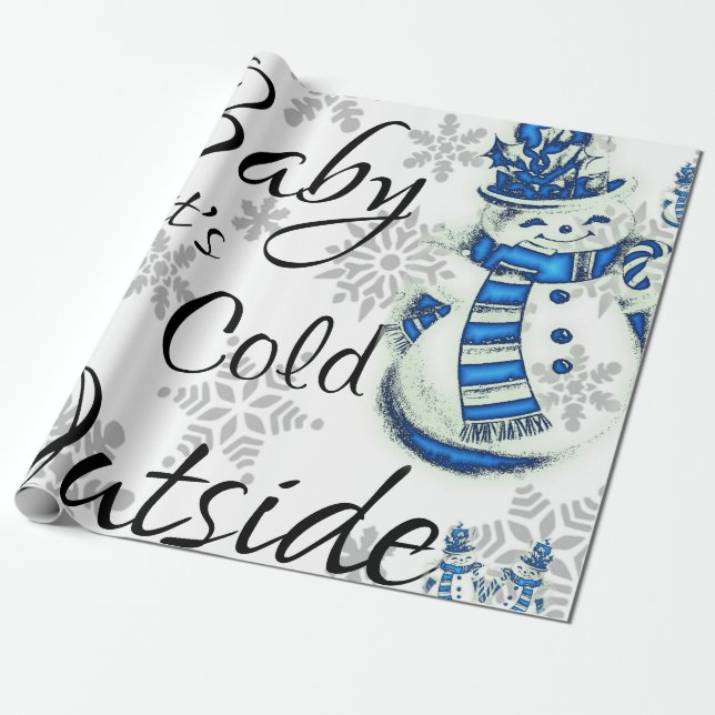 Christmas Wrapping Paper Baby it's Cold Outside  (Unrolled)