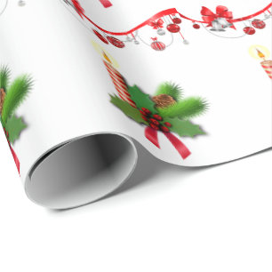 Christmas Wrapping Paper Candle