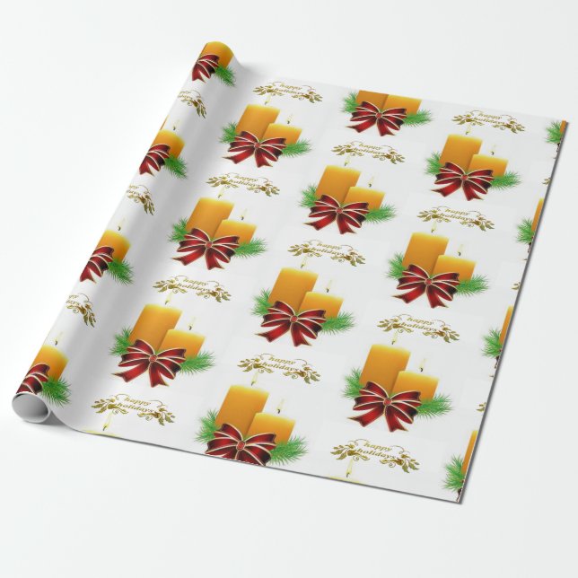 Christmas Wrapping Paper Candles (Unrolled)