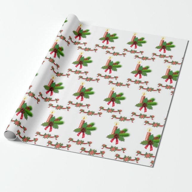 Christmas Wrapping Paper Candles (Unrolled)