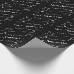 Christmas Wrapping Paper Custom Name Merry Christm
