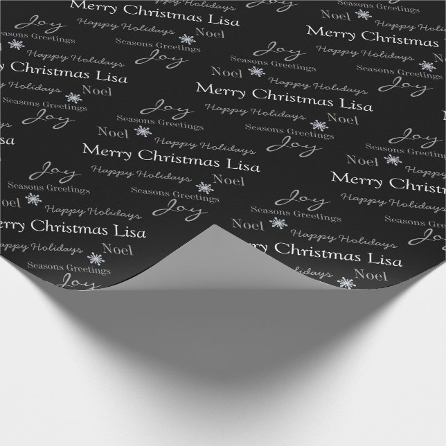 Christmas Wrapping Paper Custom Name Merry Christm (Corner)