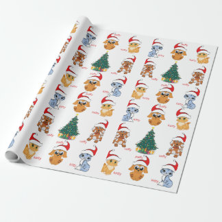 Christmas wrapping paper cute puppies