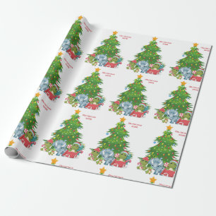 Christmas wrapping paper dinosaurs customisable