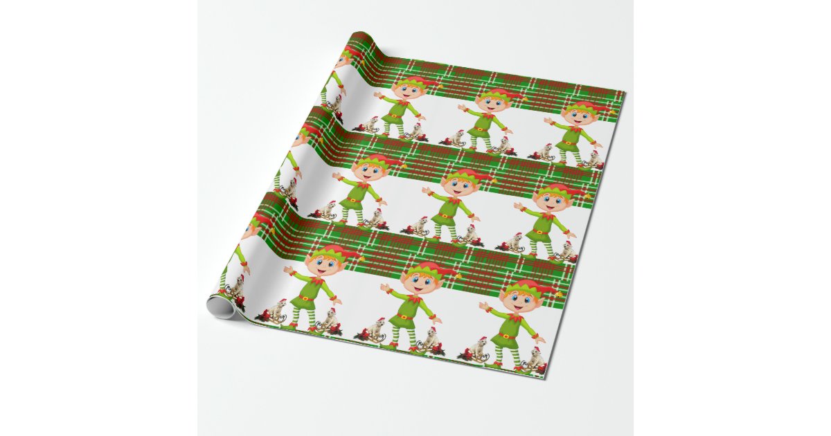 Christmas Wrapping Paper Elf Zazzle