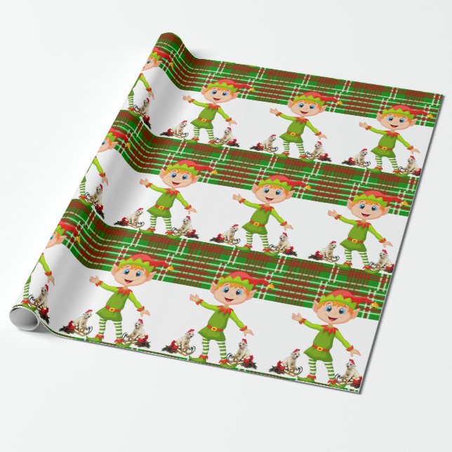 Christmas Wrapping Paper Elf (Unrolled)