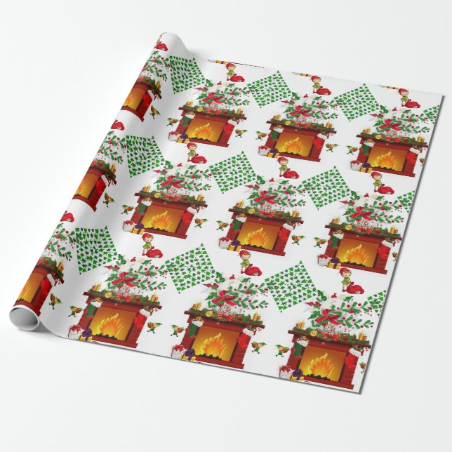 Christmas Wrapping Paper Elf (Unrolled)