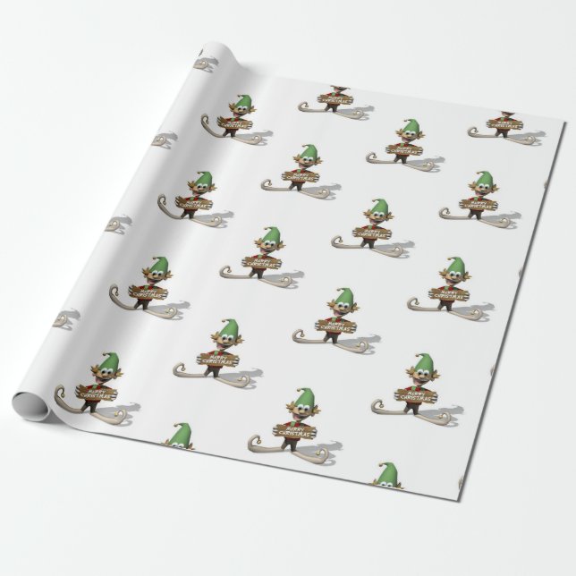 Christmas Wrapping Paper Elf (Unrolled)