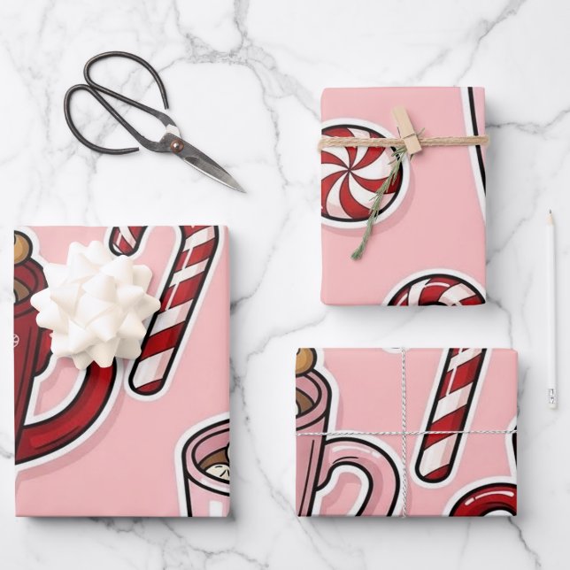 Christmas Wrapping Paper Flat Sheet Set (Front)