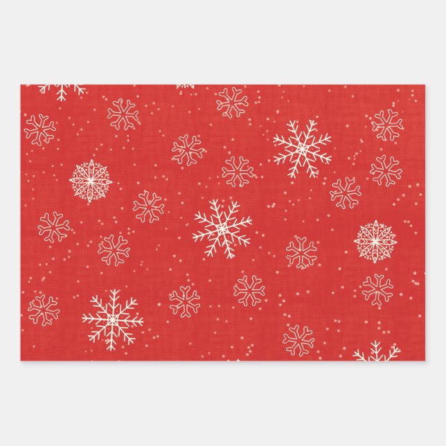 Christmas  Wrapping Paper Flat Sheet Set of 3 (Front)