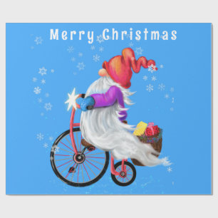 Christmas Wrapping Paper Gnome with Gifts For You