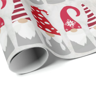 Christmas Wrapping Paper - Gnomes in a Row