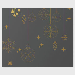 Christmas Wrapping Paper, Green and Gold Gifts Wrapping Paper