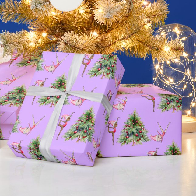 Christmas Wrapping Paper Gymnastics Purple Holiday (Creator Uploaded)