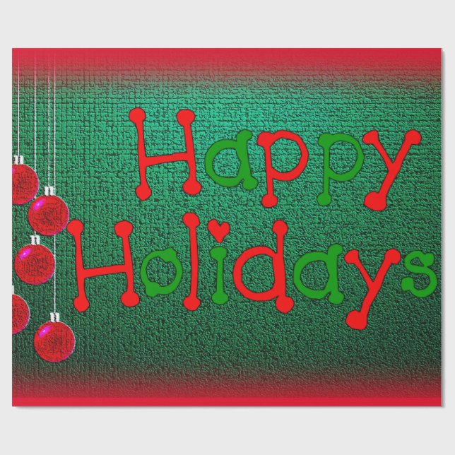 Christmas Wrapping Paper Happy Holidays (Flat)