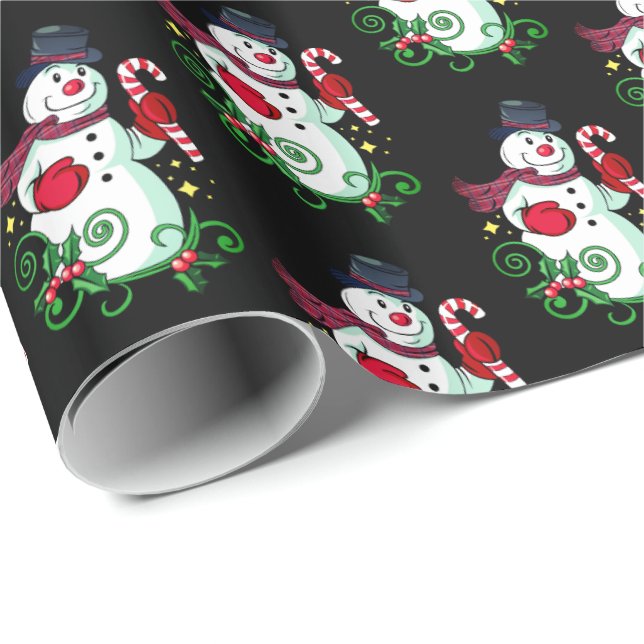 Christmas Wrapping Paper-Holiday Snowman Wrapping Paper (Roll Corner)