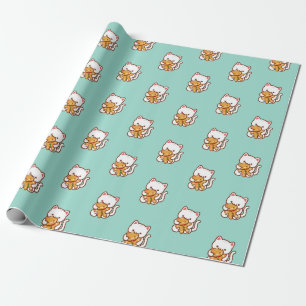 Christmas Wrapping Paper - Hungry Cat Gingerbread