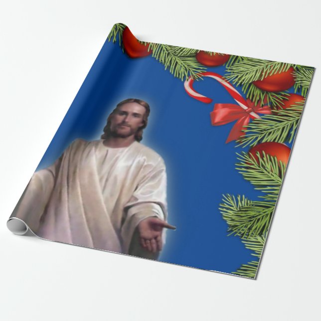 Christmas Wrapping Paper Jesus (Unrolled)