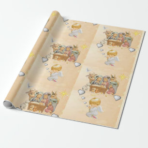 Christmas Wrapping Paper Jesus Angel