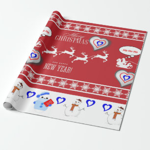 Christmas Wrapping Paper Merry Christmas Happy New