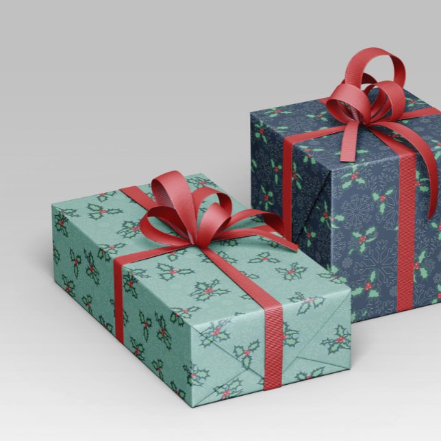Christmas wrapping Paper on Turquoise (Creator Uploaded)