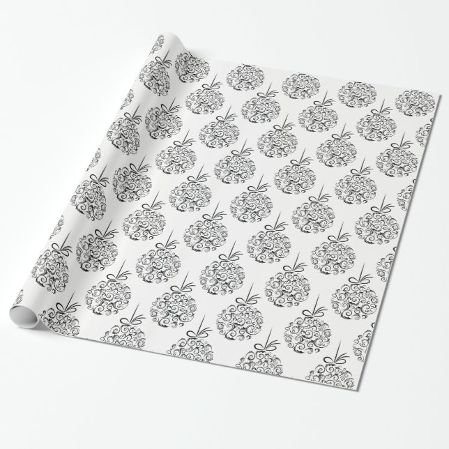 Christmas Wrapping Paper-Ornaments Wrapping Paper (Unrolled)