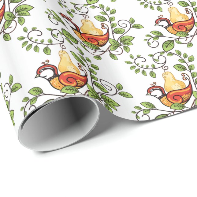 Christmas Wrapping Paper-Partridge In Pear Tree Wrapping Paper (Roll Corner)