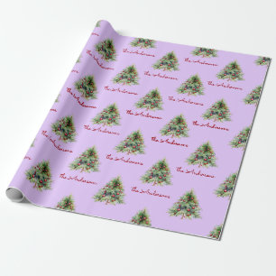 Christmas Wrapping Paper, Personalised Purple Xmas Wrapping Paper