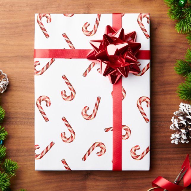 Christmas Wrapping Paper Red White Candy Cane  (Creator Uploaded)