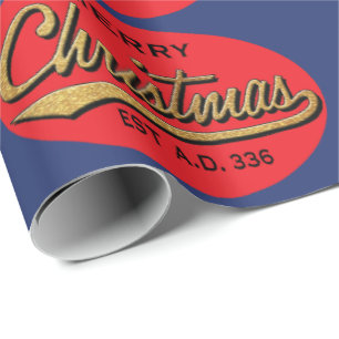Christmas Wrapping Paper "Retro Merry Christmas"