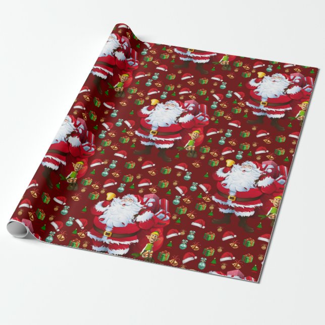 Christmas Wrapping Paper Santa (Unrolled)