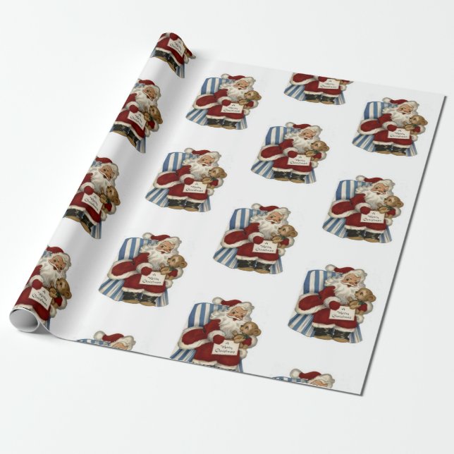 Christmas Wrapping Paper Santa (Unrolled)
