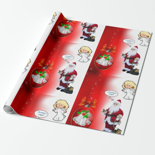 Christmas Wrapping Paper Santa (Unrolled)