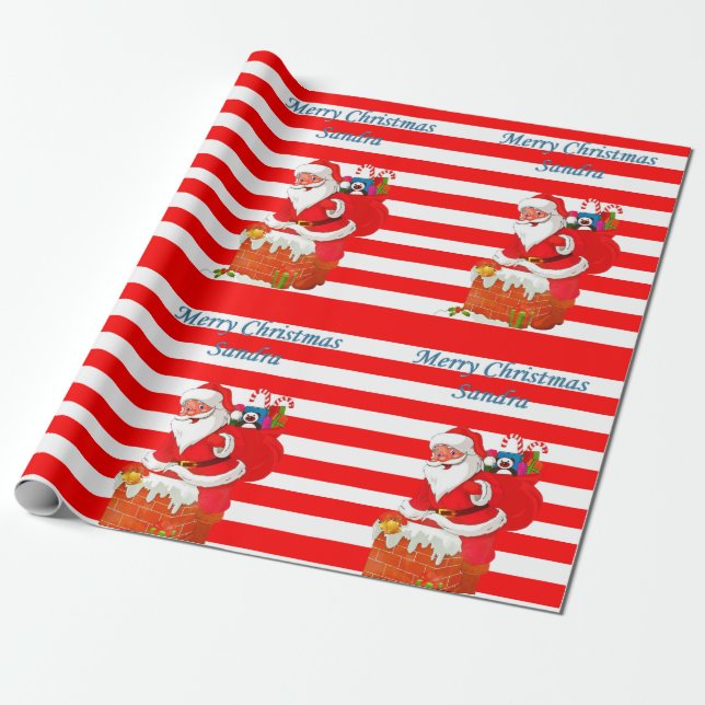 Christmas Wrapping Paper Santa (Unrolled)