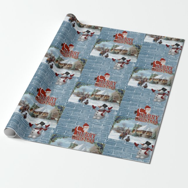 Christmas Wrapping Paper Santa (Unrolled)