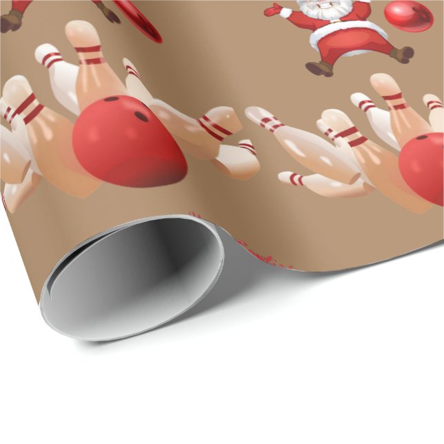 Christmas Wrapping Paper Santa, Bowling (Roll Corner)