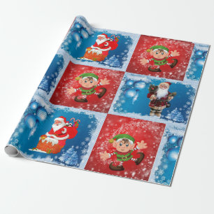 Christmas Wrapping Paper Santa Elf