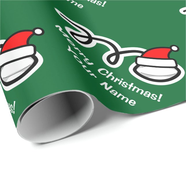 Christmas wrapping paper | Santa hat rugby ball (Roll Corner)