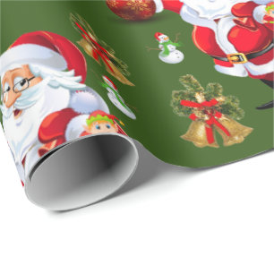 Christmas Wrapping Paper Santa Snowman