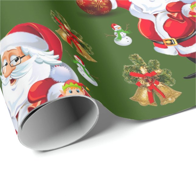 Christmas Wrapping Paper Santa Snowman (Roll Corner)