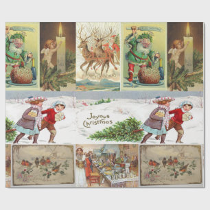 Christmas Wrapping Paper Santa, Vintage