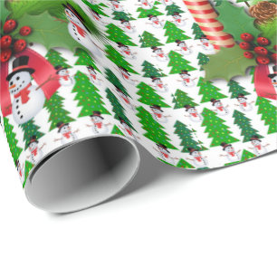 Christmas Wrapping Paper Snowman