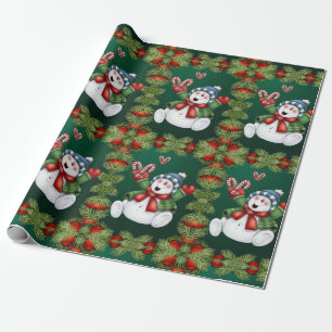 Christmas Wrapping Paper Snowman