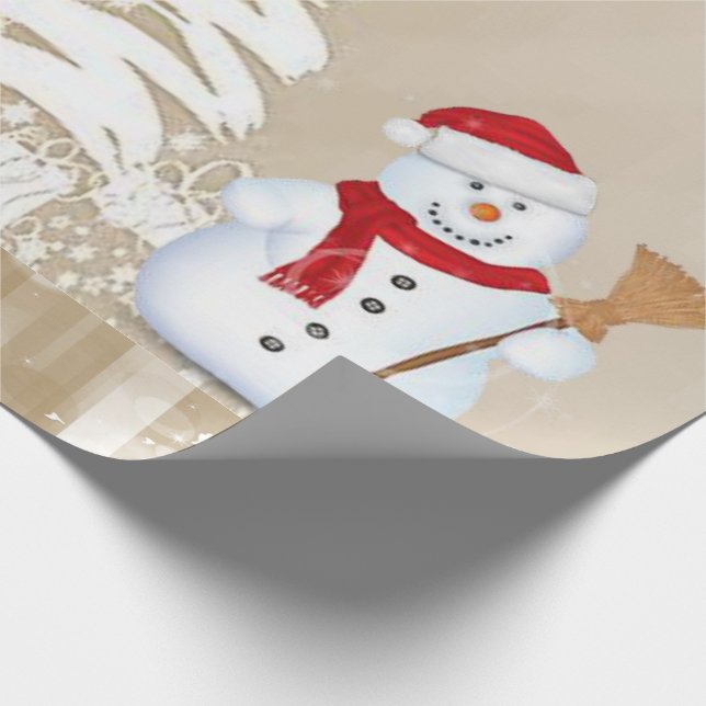 Christmas Wrapping Paper Snowman (Corner)