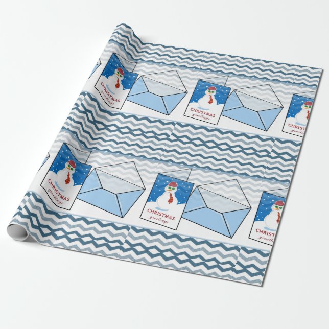 Christmas Wrapping Paper Snowman (Unrolled)